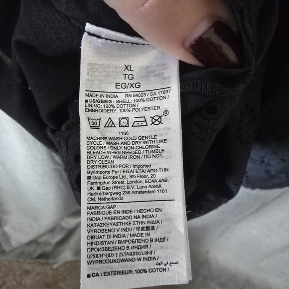 NWT Gap x Doen black eyelet mini dress size XL Sleeveless - Picture 6 of 6